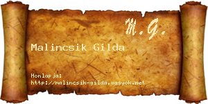 Malincsik Gilda névjegykártya